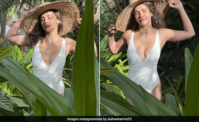 Aisha Sharma's Birthday Suit Is Obviously A Chic White Swimsuit