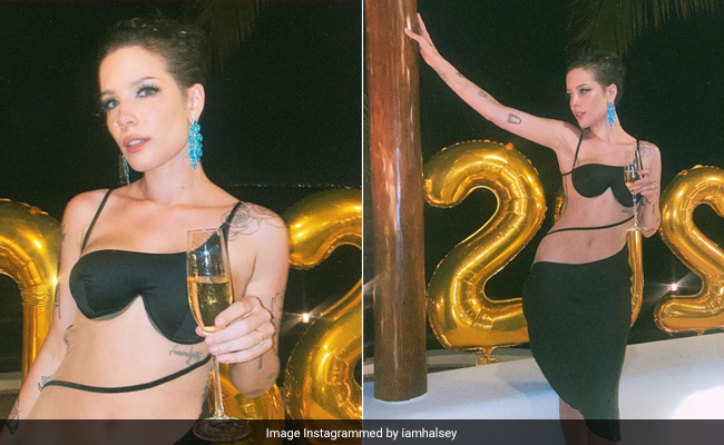 Halsey In A Cutout Dress Couldn't Have Started 2022 On A More Chic Note