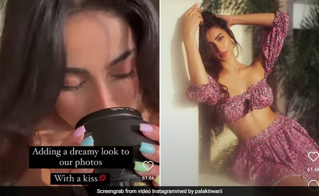 Palak Tiwari ने कैमरे के लेंस को दी किस और इस तरह बदल गया पूरा फोटोशूट, देखें वीडियो
