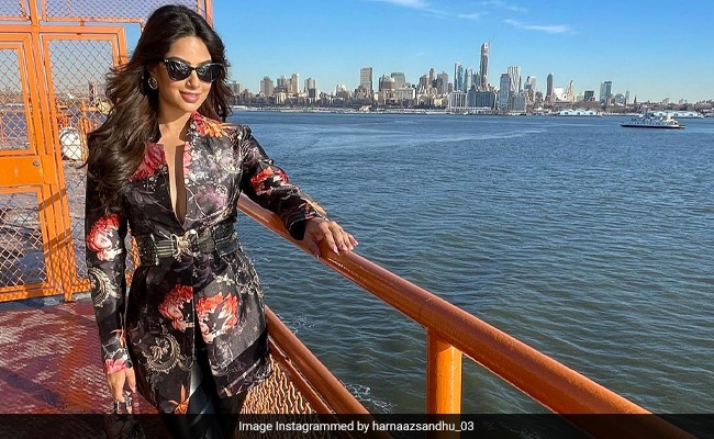 Harnaaz Kaur Sandhu Sets New Winter Goals In A Shirtless Floral Blazer