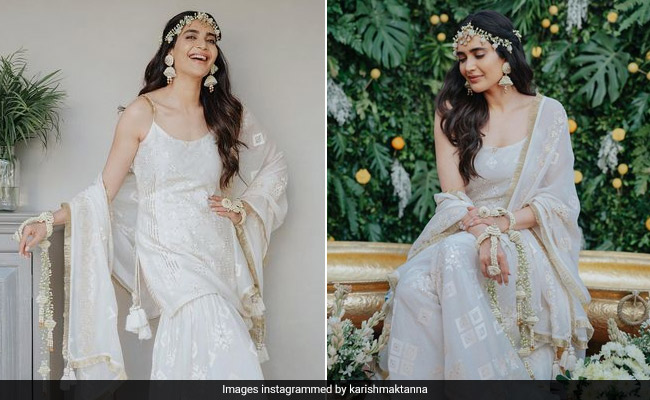 Karishma Tanna Is A Glorious Bride-To-Be In A White Sharara For Her Haldi