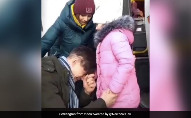 Video: Ukraine Man Hugs Little Daughter In Safe Zone, Stays Back To Fight