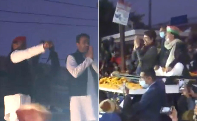 Watch: Priyanka Gandhi, Akhilesh Yadav Crossed Paths In UP. This Happened