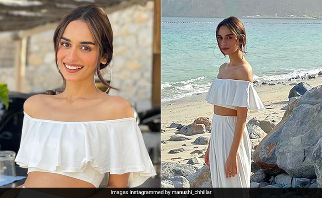 Manushi Chhillar's Beach Day In Oman Looked More Stylish With Her Breezy White Co-Ord Set
