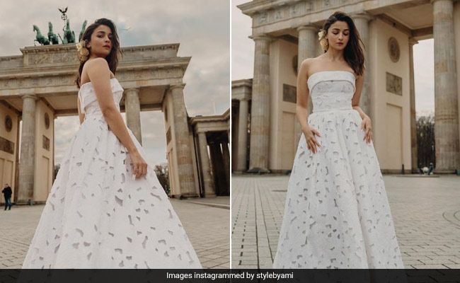 Alia Bhatt Takes Over Berlin In A Stunning White Strapless Dolce & Gabbana Gown