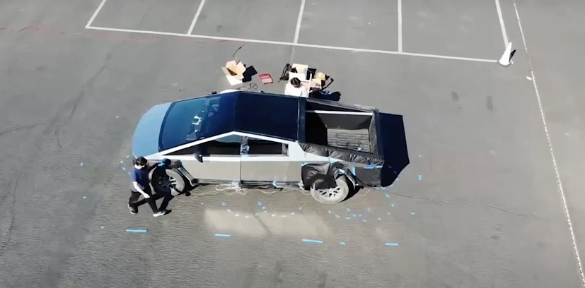 Tesla Cybertruck Spied In the Wild At Fremont Factory