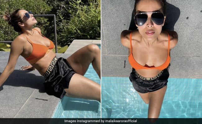 Malaika Arora's Idea Of A Chic "Sunday Sunny Side Up" Is Complete In A Versace Workout Look By The Pool