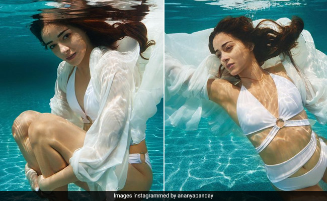 Ananya Panday Is Busy Making Waves In A Chic White Cutout Swimsuit