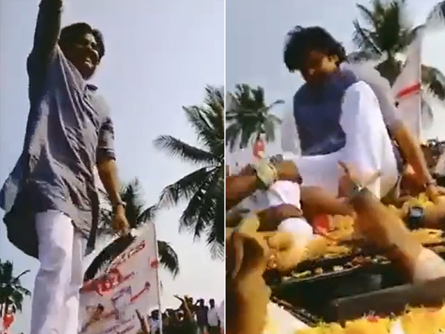 गिरते-गिरते बचे पवन कल्याण, गले लगाना चाहता था फैन