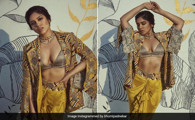 Bhumi Pednekar Is A "24 Karat" Fashionista In A Fusion Anamika Khanna <i>Lehenga</i>