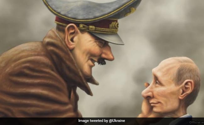 This Is Not A Meme": Ukraine Tweets Hitler-Putin Cartoon Amid War