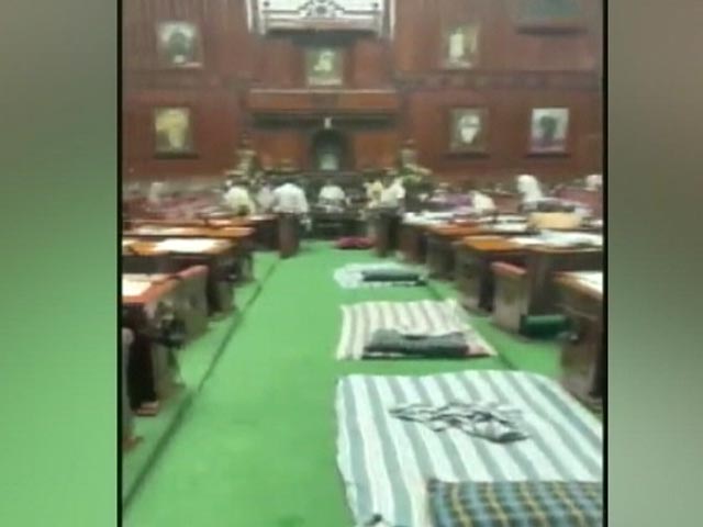 Congress Holds Sleepover Protest In Karnataka Assembly