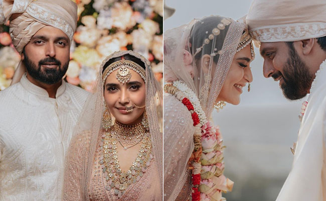 Karishma Tanna's Blush Pink Wedding <i>Lehenga</i> Sets Chic New Bridal Goals