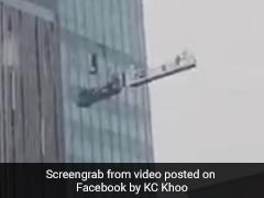 Window Cleaners' Cradle Slams Into Malaysia Skyscraper Due To Strong Wind
