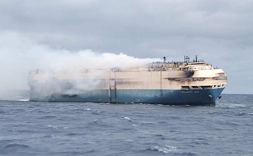 Salvage Team Boards Burnt Ship With VW Group Luxury Cars Off Azores, Towing Begins