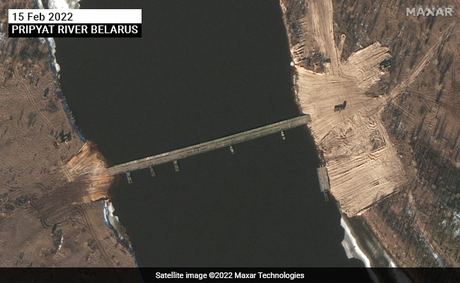 Satellite Pics Show New Military Bridge, Heavy Russian Troops Near Ukraine