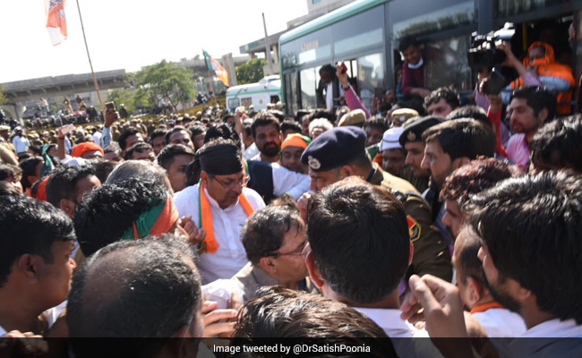 Big BJP Protest In Rajasthan For CBI Probe Into Teachers' Paper Leak Case