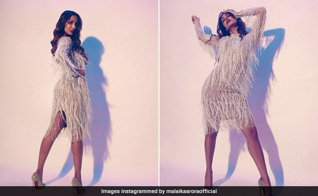 Nobody Stops Malaika Arora From Doing The Shimmy In A Shimmery White Fringed Dress