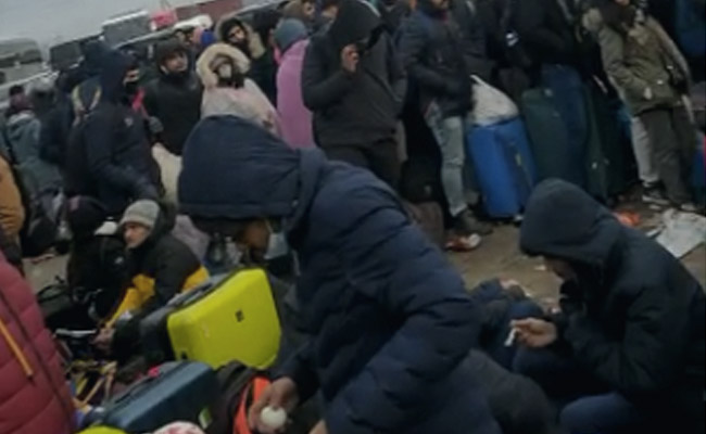 Waiting To Escape Ukraine, Indian Students Stuck At Border In Freezing Cold