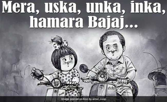 Amul Pays Tribute To Rahul Bajaj With A Monochrome Ad And... A Scooter