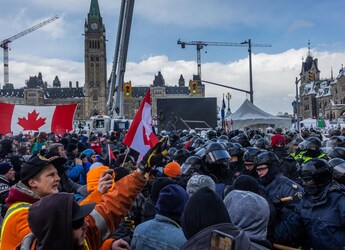 Canada Police Move To Clear Last Anti-Vax Protesters, Over 100 Arrested