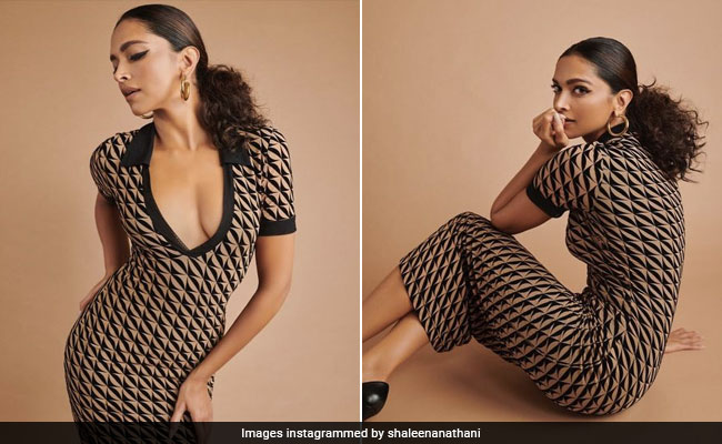 Deepika Padukone In A Printed Bodycon Midi Dress Can't Help But Catch Our Eyes
