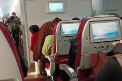 Video: Inside The Air India Flight Carrying Indians Stranded In Ukraine Video: Inside The Air India Flight Carrying Indians Stranded In Ukraine