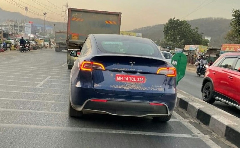 Tesla Model Y Electric SUV Spotted Testing In India Again Tesla Model Y Electric SUV Spotted Testing In India Again