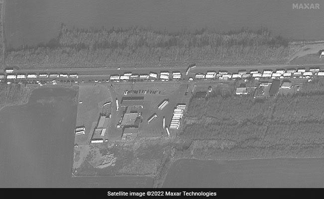 Satellite Pic Shows Kilometres-Long Traffic Jam As People Flee Ukraine