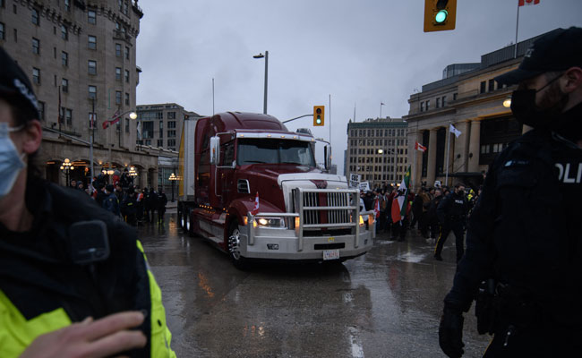 Canada Arrests One Of Anti-Vaccine "Trucker" Protest Leaders: Report