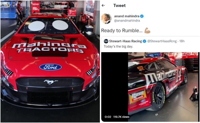Anand Mahindra Shares Stewart-Haas Racing's NASCAR With Mahindra Tractors Livery, Says 'Ready To Rumble'