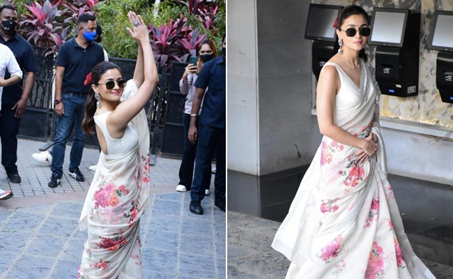Alia Bhatt Aces Spring Fashion In A Beautiful White Floral Saree