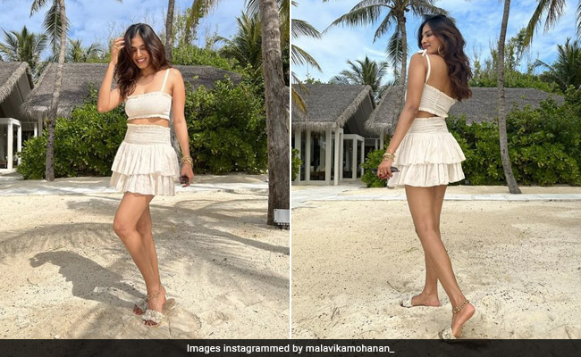 For Malavika Mohanan's Maldivian Escapade, A White Co-Ord Set Is Just Right