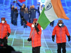 Arif Khan Leads Out Indian Contingent At Beijing Winter Olympics Opening