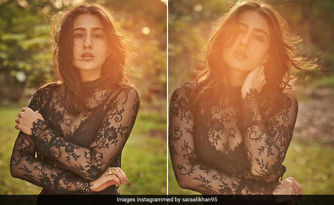 Sara Ali Khan's Beautiful Sheer Black Lace Top Is Perfect To Chase Sunset Hours In