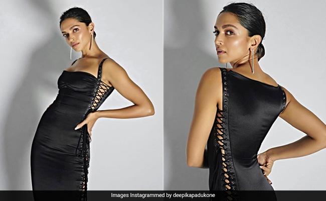 Deepika Padukone Is All Laced Up In A Fantastic Black Midi Bodycon Dress