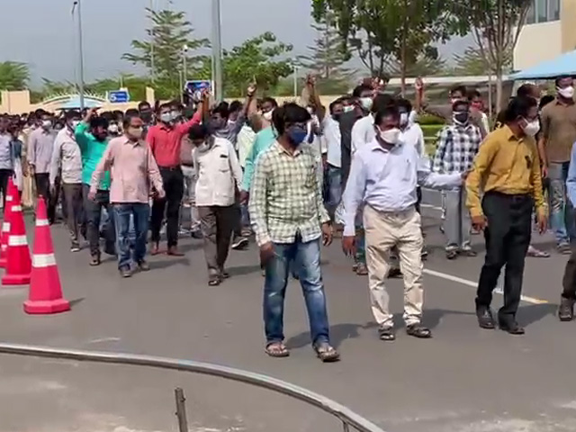 Watch: Walking Backwards, Andhra Government Staff Protest Salary Changes