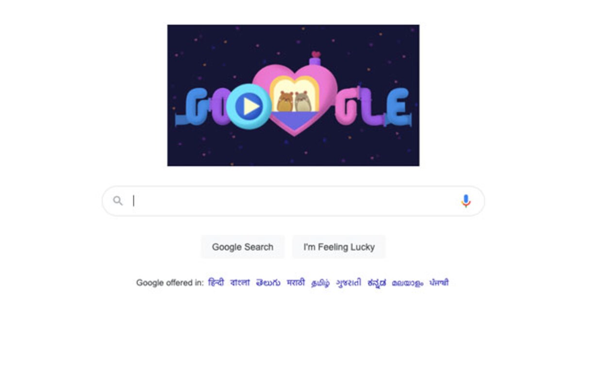 Google Doodle: Google Valentine's Day Doodle Is A 30-Second Game. Aim:  Reunite Hamsters