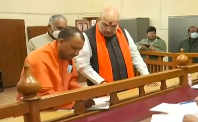 Yogi Adityanath, Flanked By Amit Shah, Files Papers For 1st State Polls