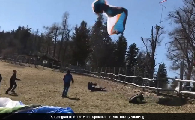 Watch: Dust Devil Smashes Paraglider Against Fence. Then...