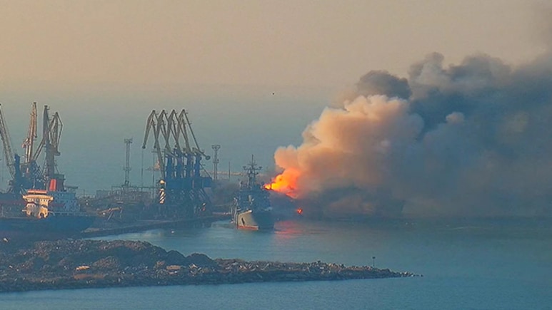 Ukraine Claims To Hit 2 Russian Ships With Military Equipment In Caspian Sea