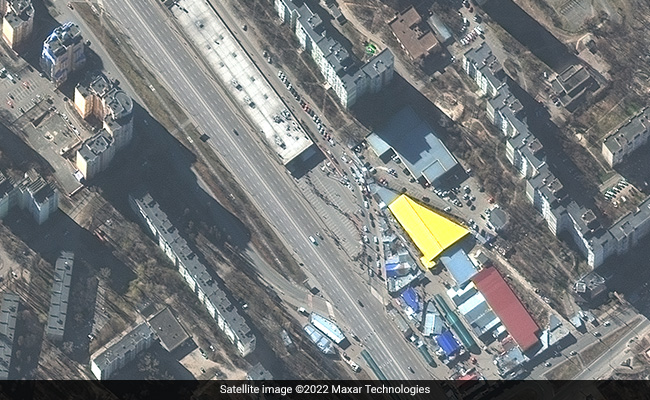 Pics: Ukraine Food Queues As Seen From Space