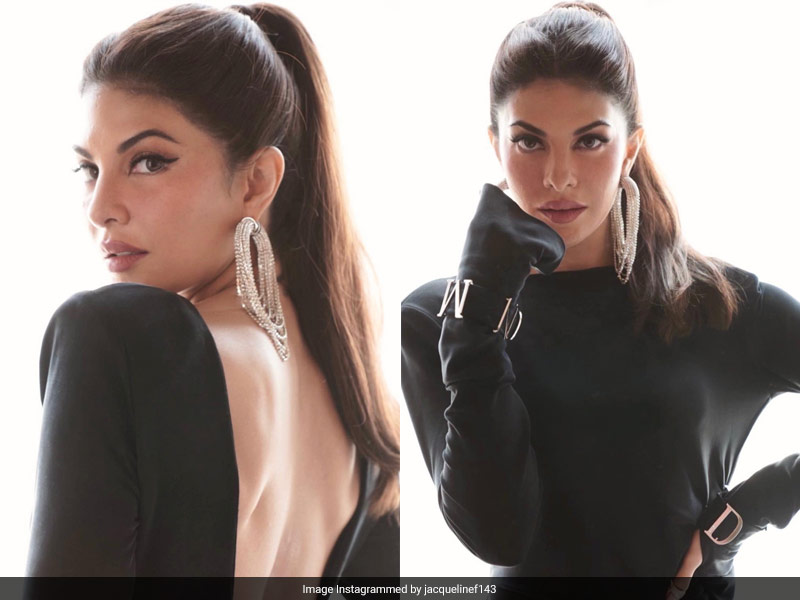 Lady In Black Jacqueline Fernandez Grabs Attention In A Bodycon Dress