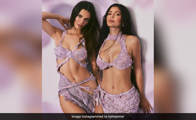 Sisters Kylie Jenner And Kendall Jenner Welcome Spring With Their Cutaway Lavender Looks