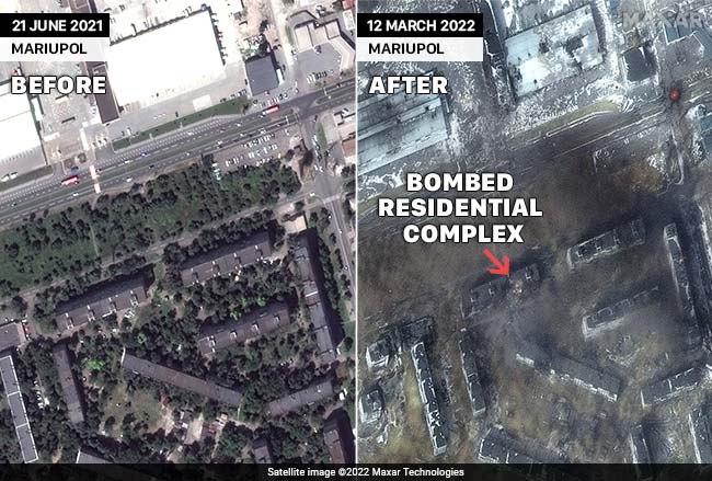 सैटेलाइट इमेजरी में दिख रही यूक्रेन के मारियुपोल में अस्पतालों और घरों में युद्ध की तबाही, देखें तस्वीरें