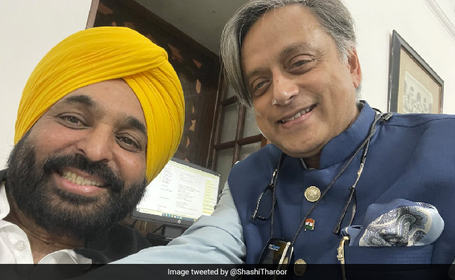 Shashi Tharoor's "Parliamentary Camaraderie" Selfie With Bhagwant Mann