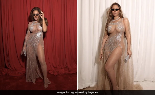 Beyonce Is A Sheer Goddess Of Style In A Bedazzled Mesh Gown