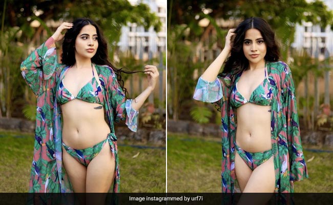 Urfi Javed's Tropical Printed Swimsuit Is All Your Stylish Spring Pool Day Needs