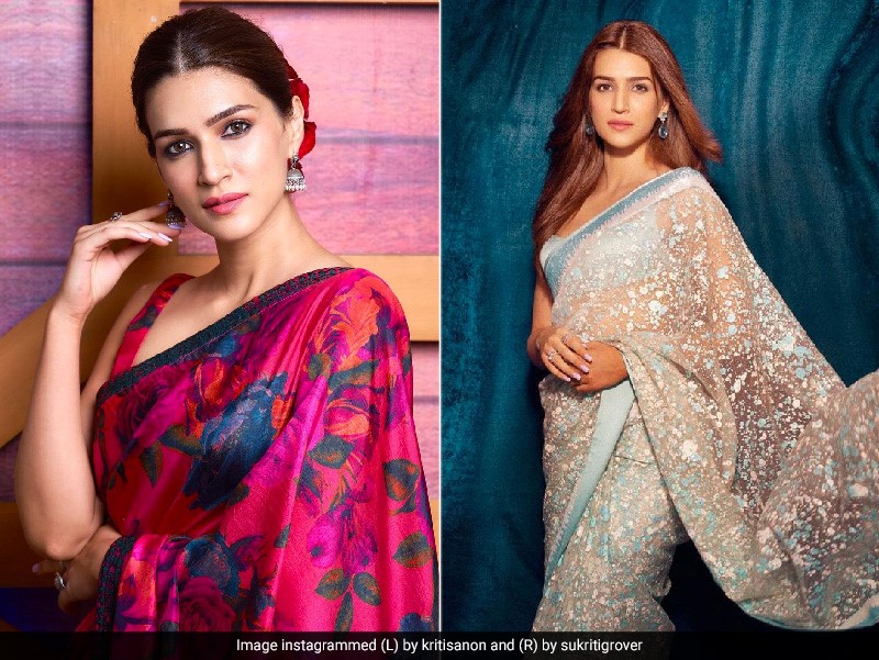 Floral To Sequins, Kriti Sanon Takes Over In Stunning Back-To-Back Saree Looks