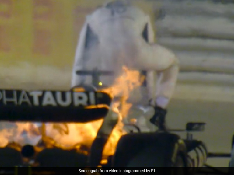 Watch: AlphaTauri Driver Pierre Gasly's Car Catches Fire During Bahrain Grand Prix
